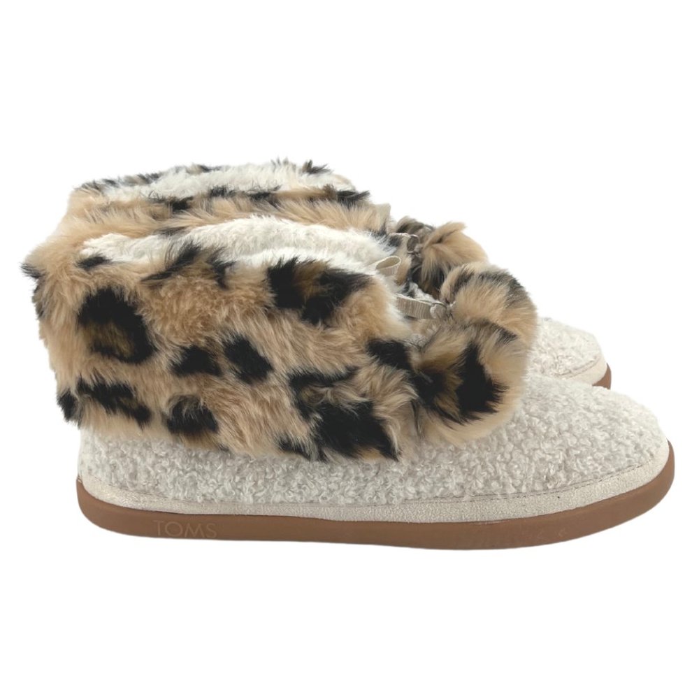 TOMS | Women's Celeste Ankle Slippers | White & Leopard Print | Various Sizes - Picture 3 of 6
